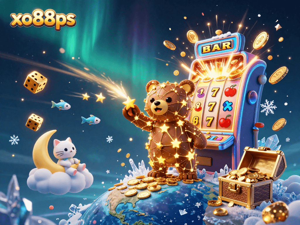 Immerse in xo88ps and explore colorful casino adventures with a jackpot explosion illustration.