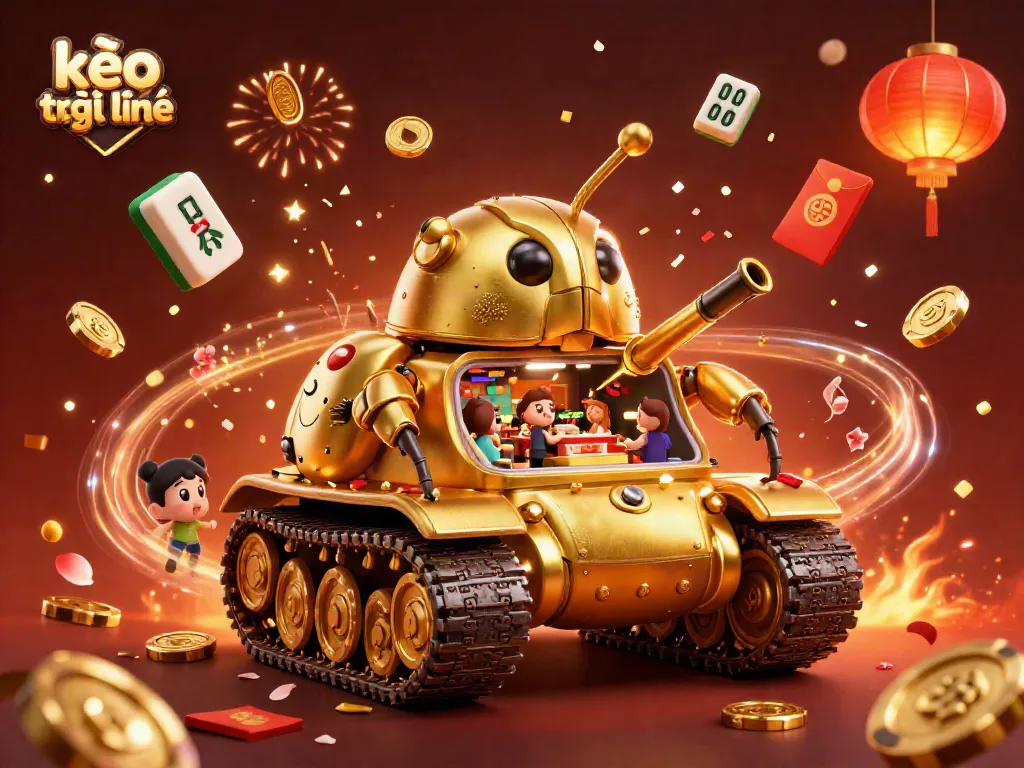 Experience kèo trực tuyến excitement with a golden beetle tank casino bursting with action and celebration.