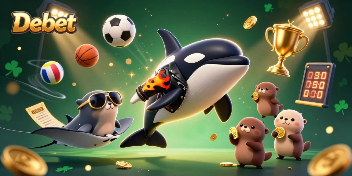 Bet on Debet with exciting sea creatures and sports symbols filling the vibrant scene.