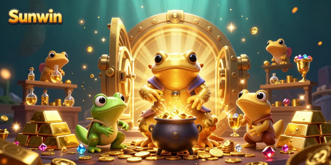 Experience the thrilling Sunwin gaming experience with vibrant treasures and alchemical magic bursting forth.